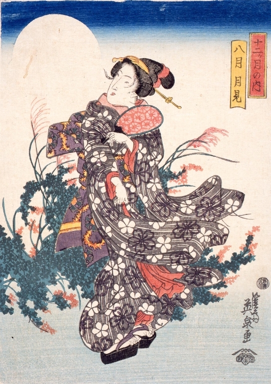 作品画像:十二ヶ月の内 八月 月見