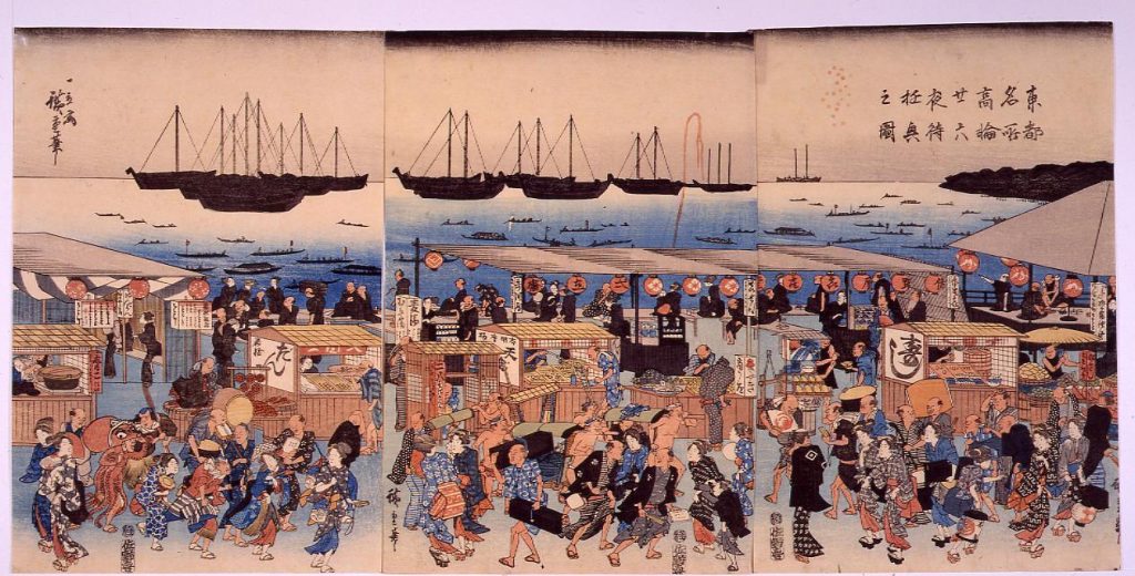 東都名所 高輪二十六夜待遊興之図