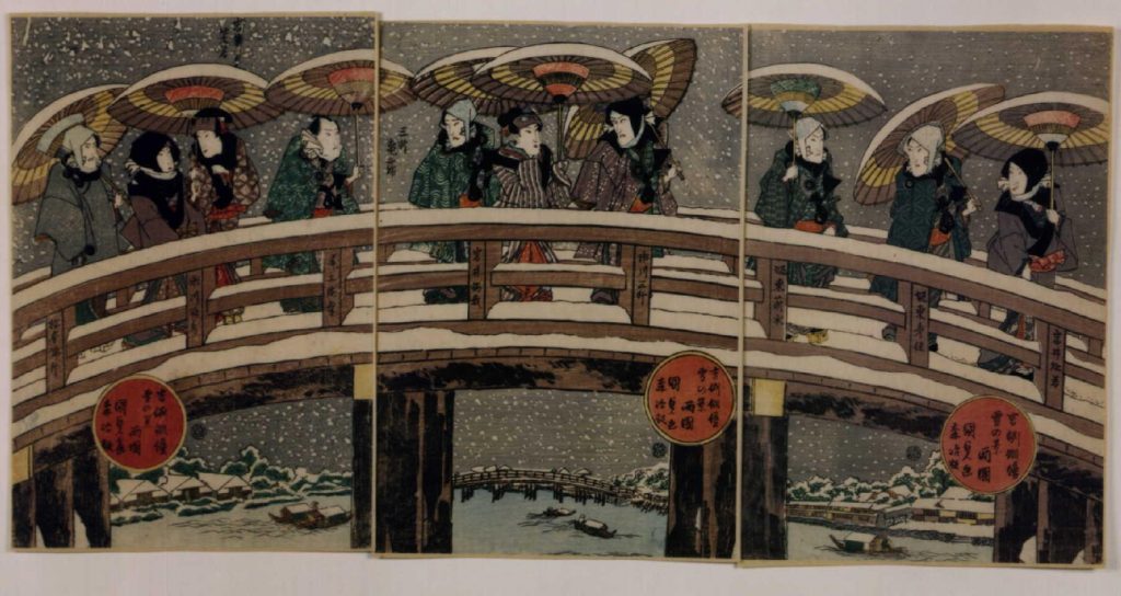 作品画像:吉例俳優雪の景 両国
