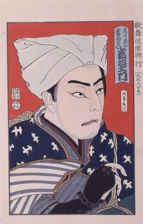 作品画像:歌舞伎座新狂言似顔絵 吉右衛門
