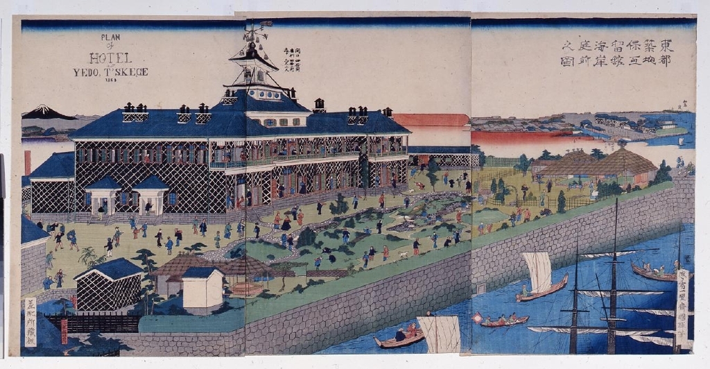 作品画像:東都築地保丁留館 海岸庭前之図