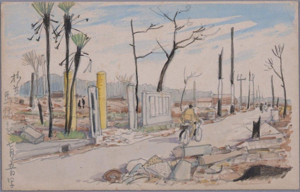 作品画像:東京戦災スケッチ43 杉並区馬橋にて
