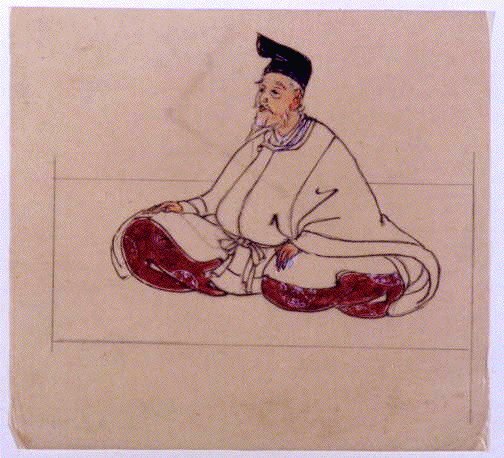 作品画像:下絵 翁(柿本人麻呂)