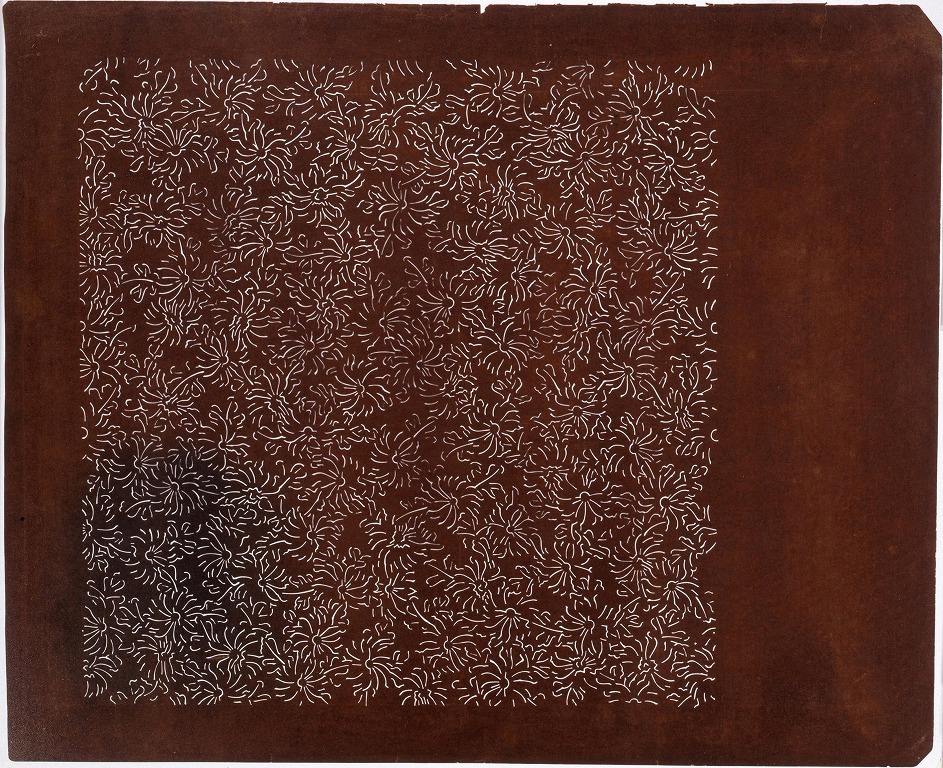 作品画像:長板中形型紙 菊(大判 追掛)