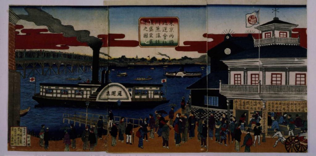 作品画像:東京両国通運会社川蒸気往復盛栄真景之図
