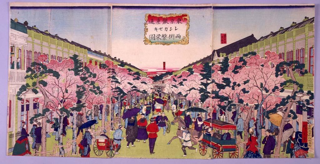 作品画像:東京銀座通レンガセキ両側繁栄図