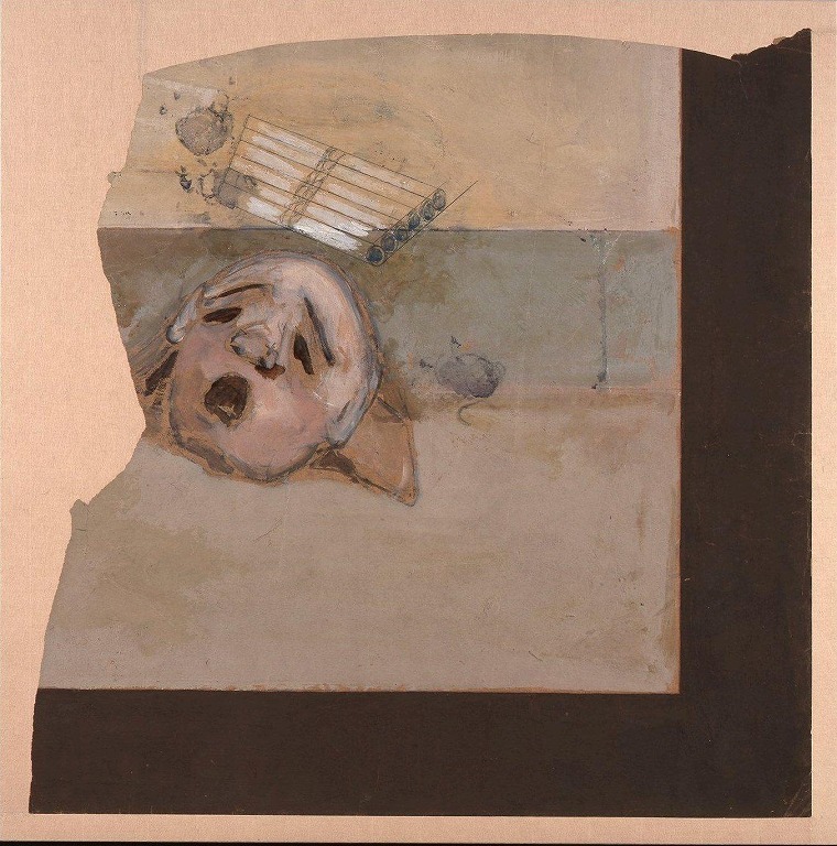 作品画像:下絵 断片「シーザーの香炉」(笛・仮面 彩色)