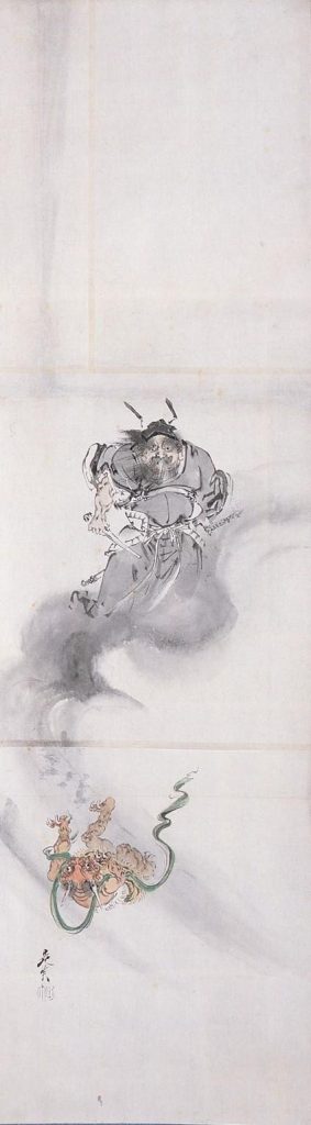 作品画像:粉本 鍾馗と鬼