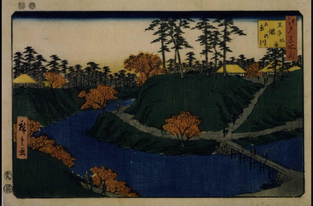 作品画像:江戸名所之内 王子瀧の川紅葉風景