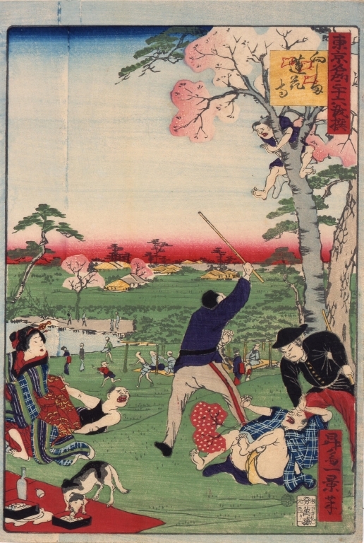 作品画像:東京名所三十六戯撰 向しま蓮花寺
