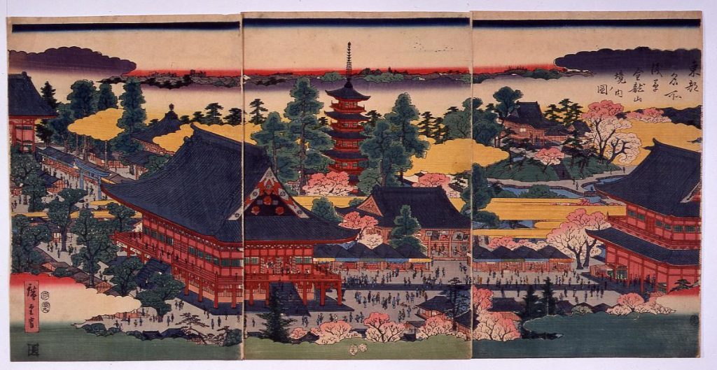 作品画像:東都名所浅草金龍山境内ノ図