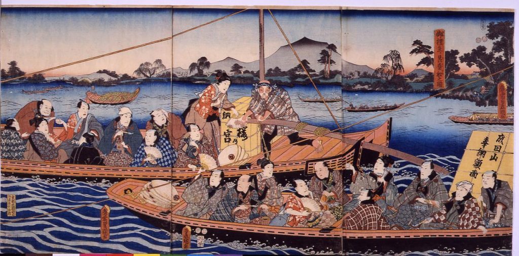 作品画像:御礼参り贔屓船之図(成田山詣)
