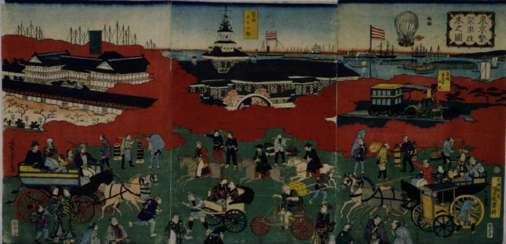 作品画像:東亰繁栄車往来之図