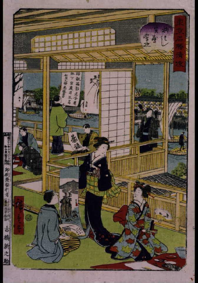 作品画像:柳橋書画会 「東京名勝清凉」のうち