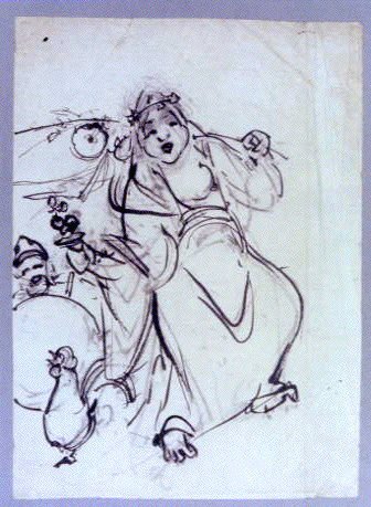 作品画像:下絵 天鈿女命