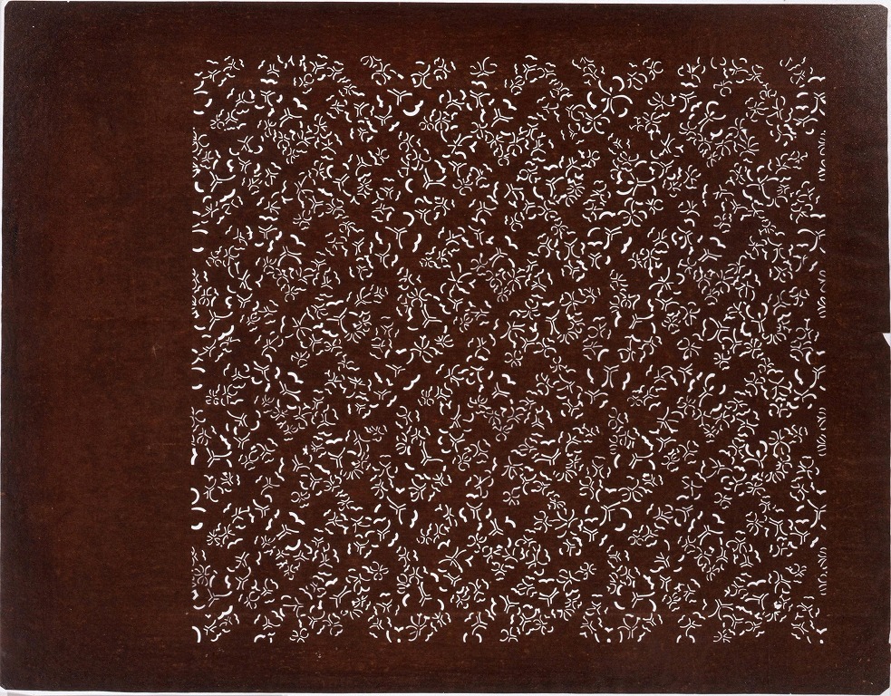 作品画像:長板中形型紙 クローバー(大判 追掛)