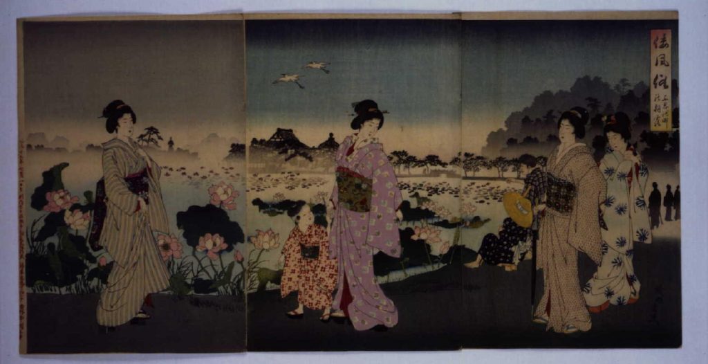 作品画像:倭風俗 不忍池畔能朝露
