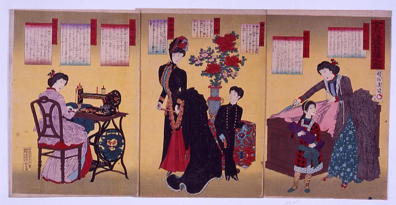 作品画像:女官洋服裁縫之図