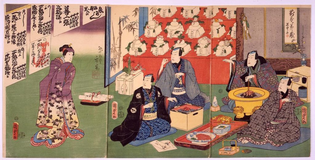 作品画像:楽屋正月の図