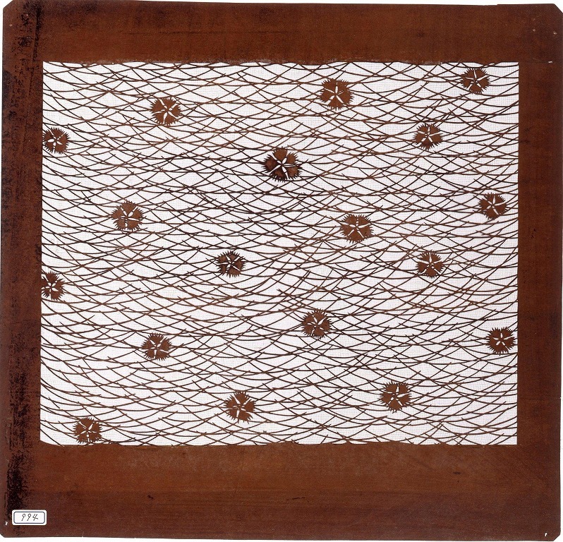 作品画像:長板中形型紙 撫子に芝草
