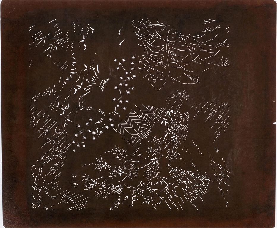 作品画像:長板中形型紙 御所解き切りつぎ(大判 追掛)