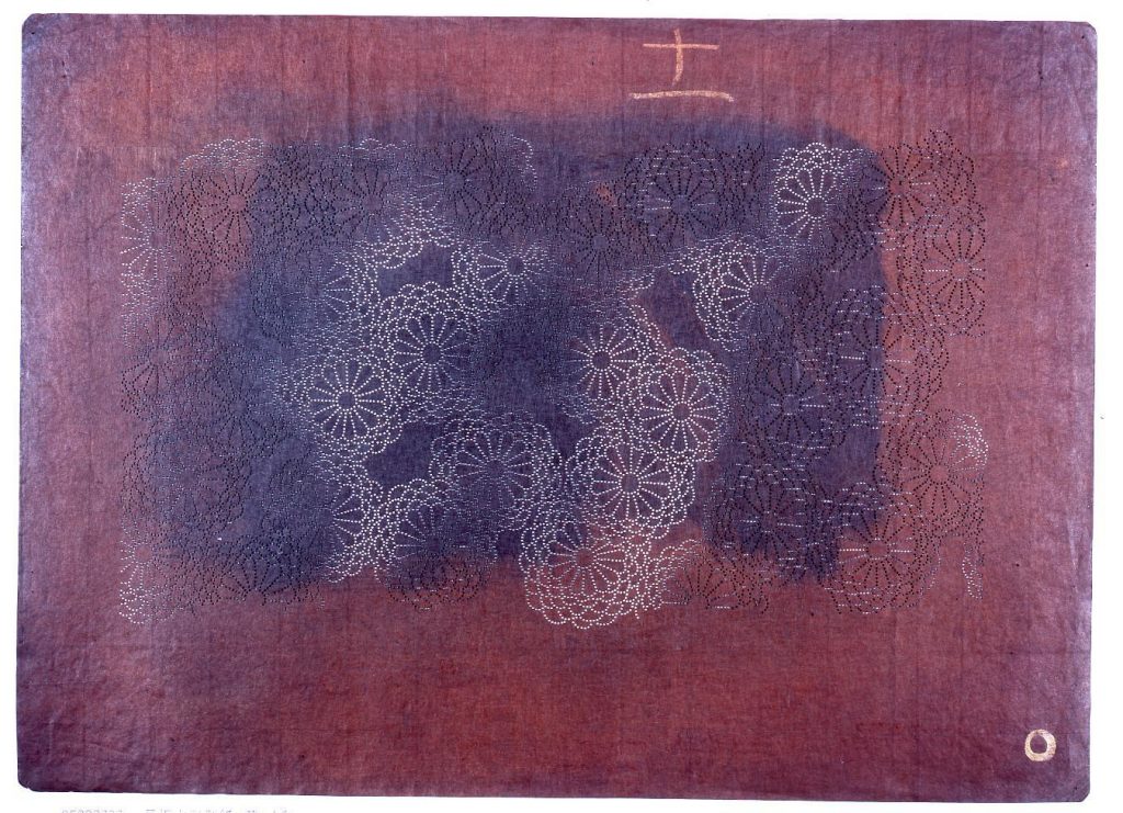 作品画像:長板中形型紙 菊(小紋)