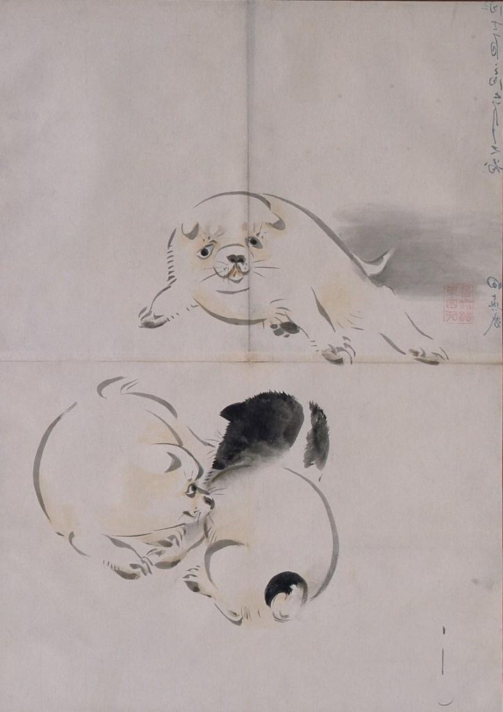 作品画像:粉本 三匹の仔犬