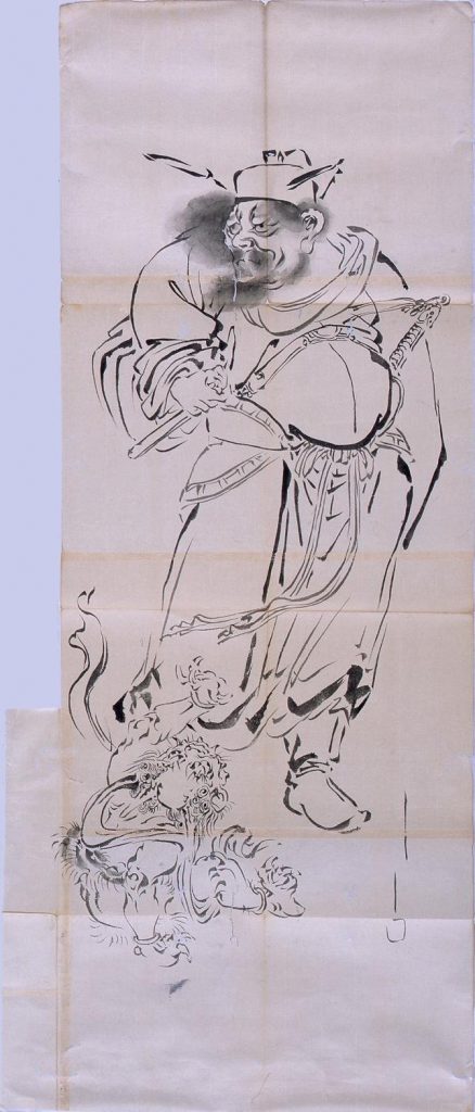 作品画像:粉本 鍾馗と鬼