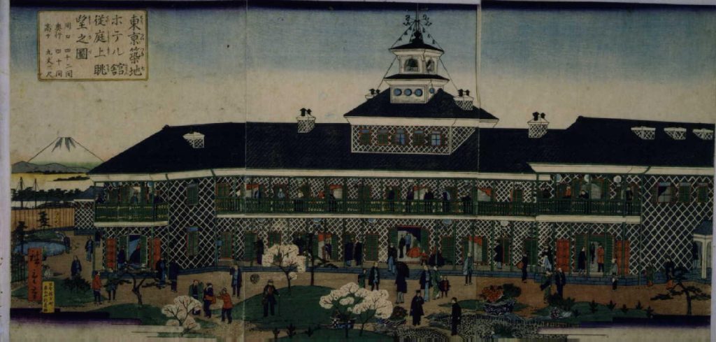 作品画像:東亰築地ホテル館従庭上眺望之図