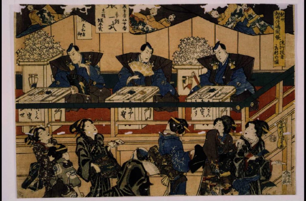 作品画像:紀州加田淡島開帳流行役者座技の図