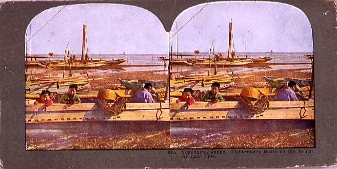 作品画像:Yokohama,Japan.Fishermen’s Boats on the BeachAt Low Tide.649