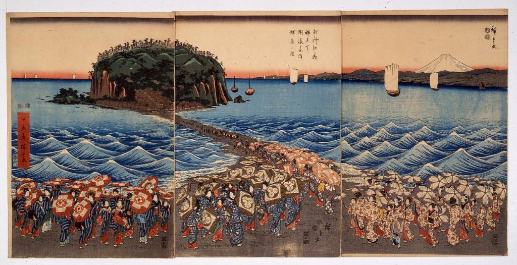 作品画像:相州江ノ島弁財天開帳参詣群集之図