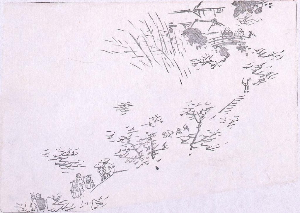 作品画像:墨版 山家風景