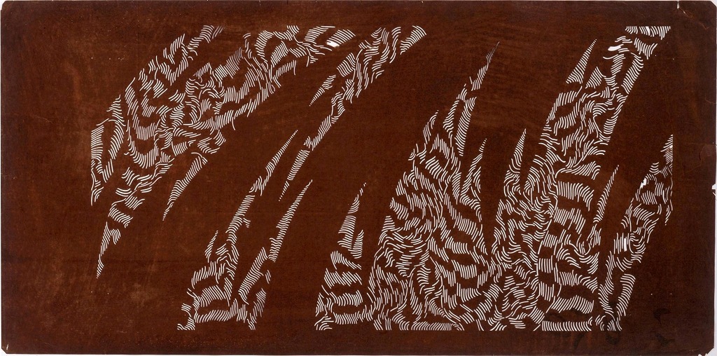 作品画像:長板中形型紙 波(大判 追掛)