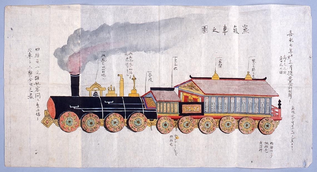 作品画像:ペリー舶載汽車模型之図