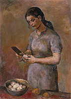 作品画像:馬鈴薯の皮をむく女