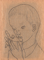 作品画像:水を飲む子供