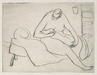 作品画像:左足をみる裸婦