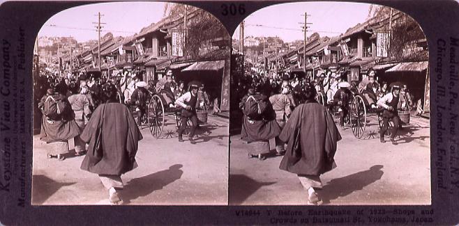 作品画像:Before Eathquake of 1923―ShopsAnd crowds on Batsumati St.Yokohama,Japan.V14944T