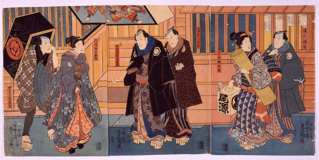 作品画像:芝居小屋前の図