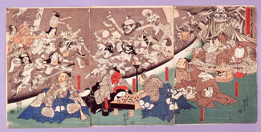 作品画像:源頼光公舘土蜘作妖怪図