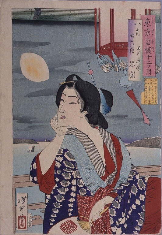 作品画像:東京自慢十二ヶ月 八月 二十六夜
