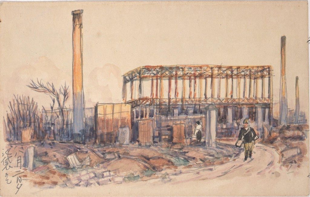 作品画像:東京戦災スケッチ64 池袋にて