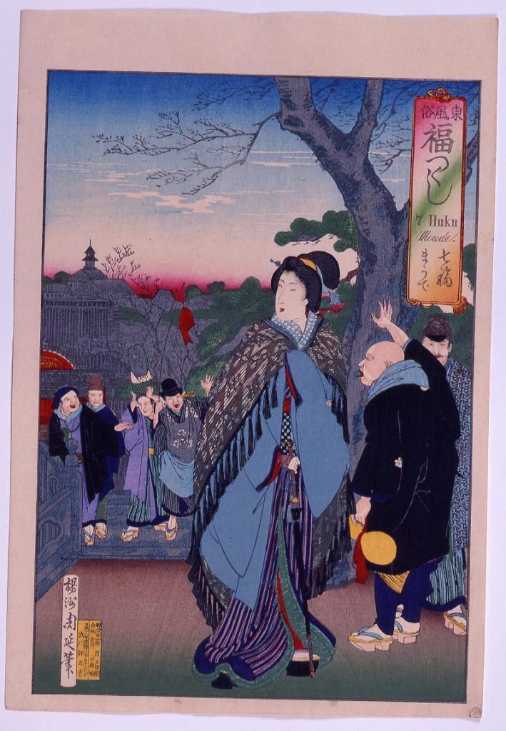 作品画像:東風俗 福つくし「七福まうで」