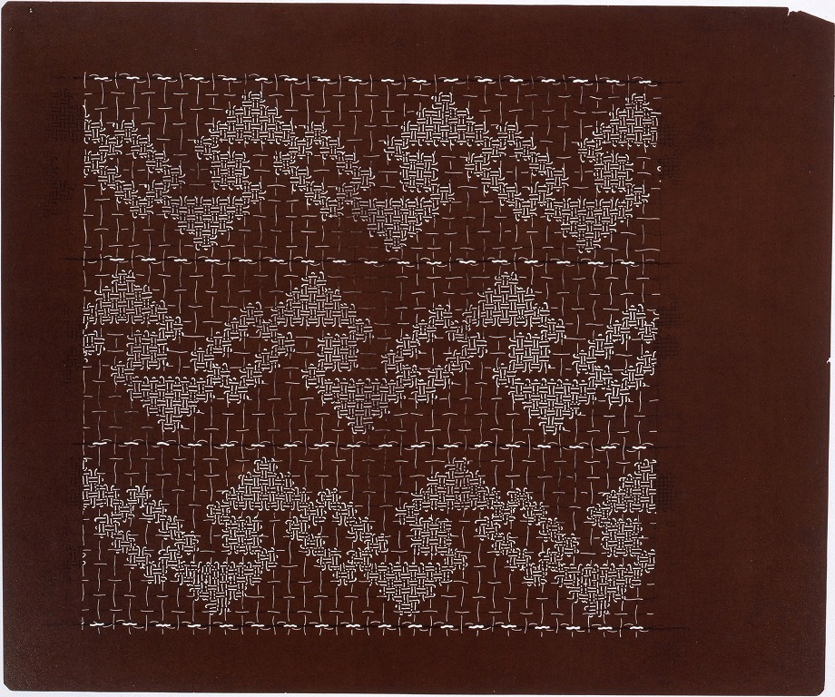 作品画像:長板中形型紙 変り格子(大判 追掛)