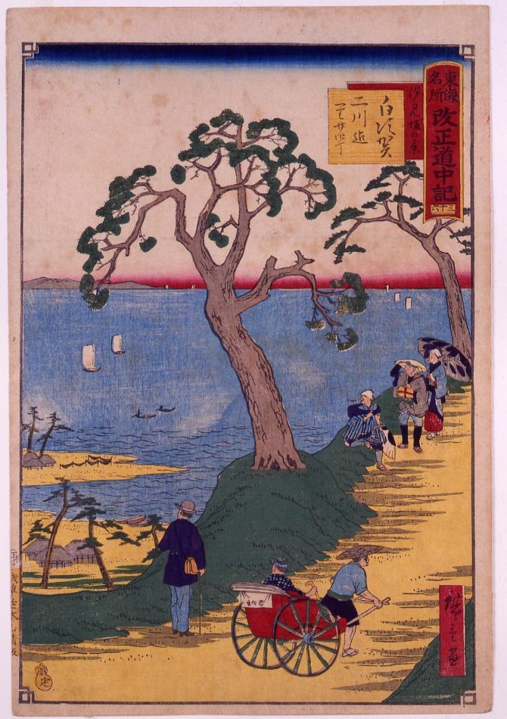 作品画像:東海名所改正五十三駅 改正道中記 三十六 白須賀 汐見坂の景