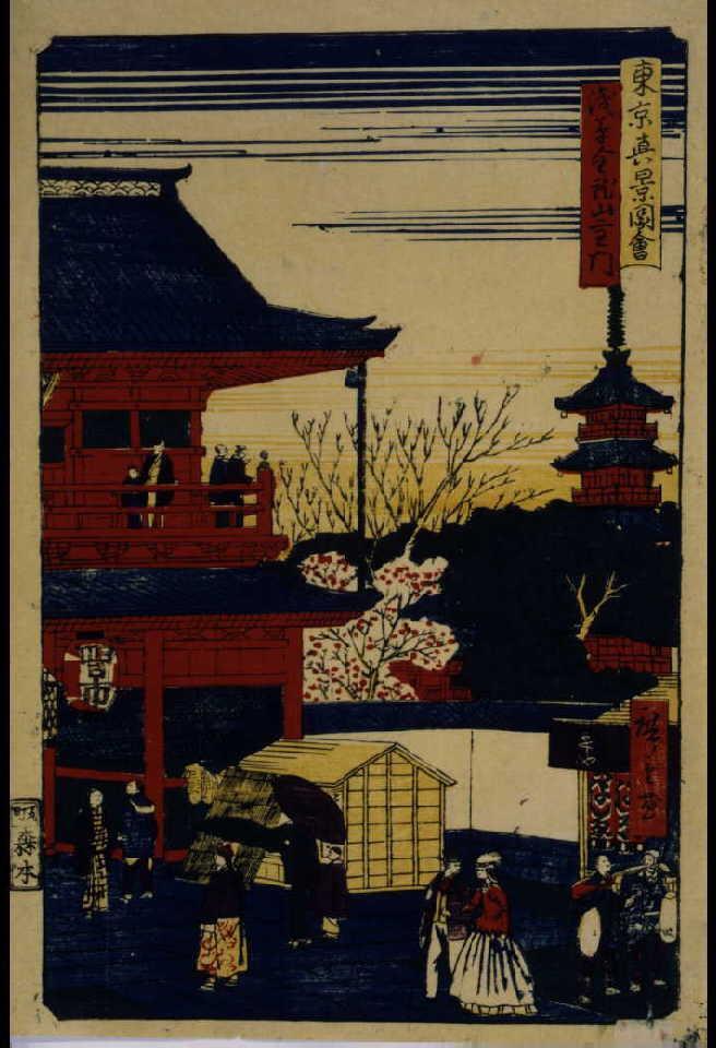 作品画像:東京真景図會 浅草金龍山二王門