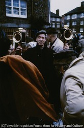 At a street market for secondhand clothing