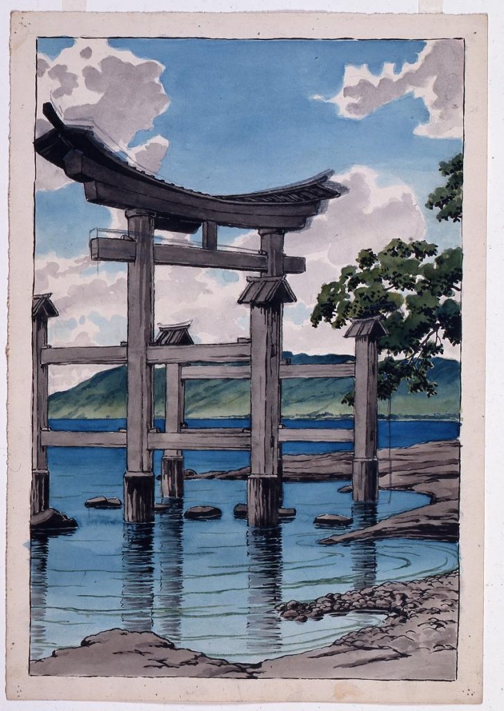 作品画像:旅みやげ第三集 田沢湖御座の石 原画