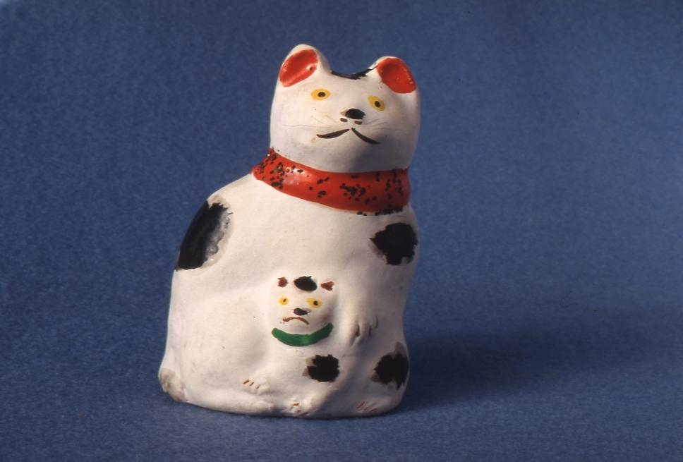 作品画像:今戸人形 子持猫